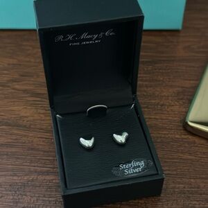 Sterling Silver Heart Stud Earrings NWB